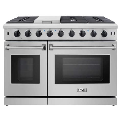 gas stove with double oven and griddle